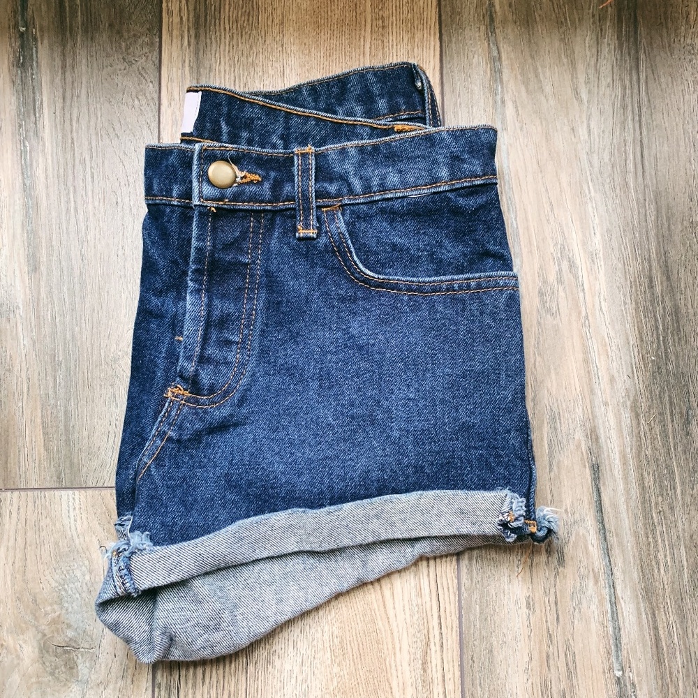 American Apparel Dark Wash Denim Shorts